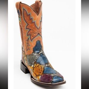 Dan post painted belly python stockman cowgirl boot